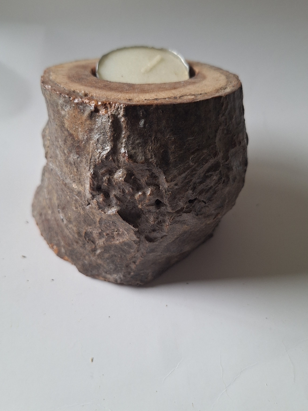 Set Of 3 Rustic Brown Birch Log Tealight Candle Holder - Handmade - Picture 5 of 10